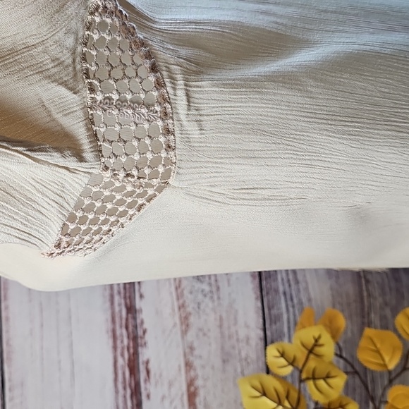 NWT JOSEPH A CREAM CROCHETED LONG SLEEVE PULLOVER BOHO BLOUSE - Picture 9 of 16